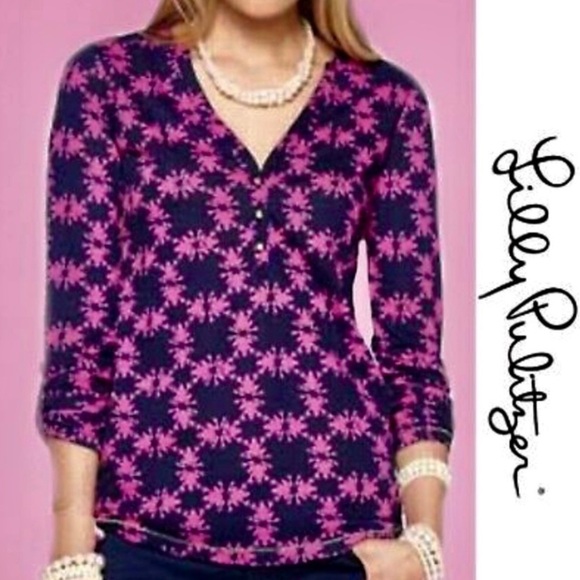Lilly Pulitzer Janelle top in Get Hoppy - Picture 1 of 6